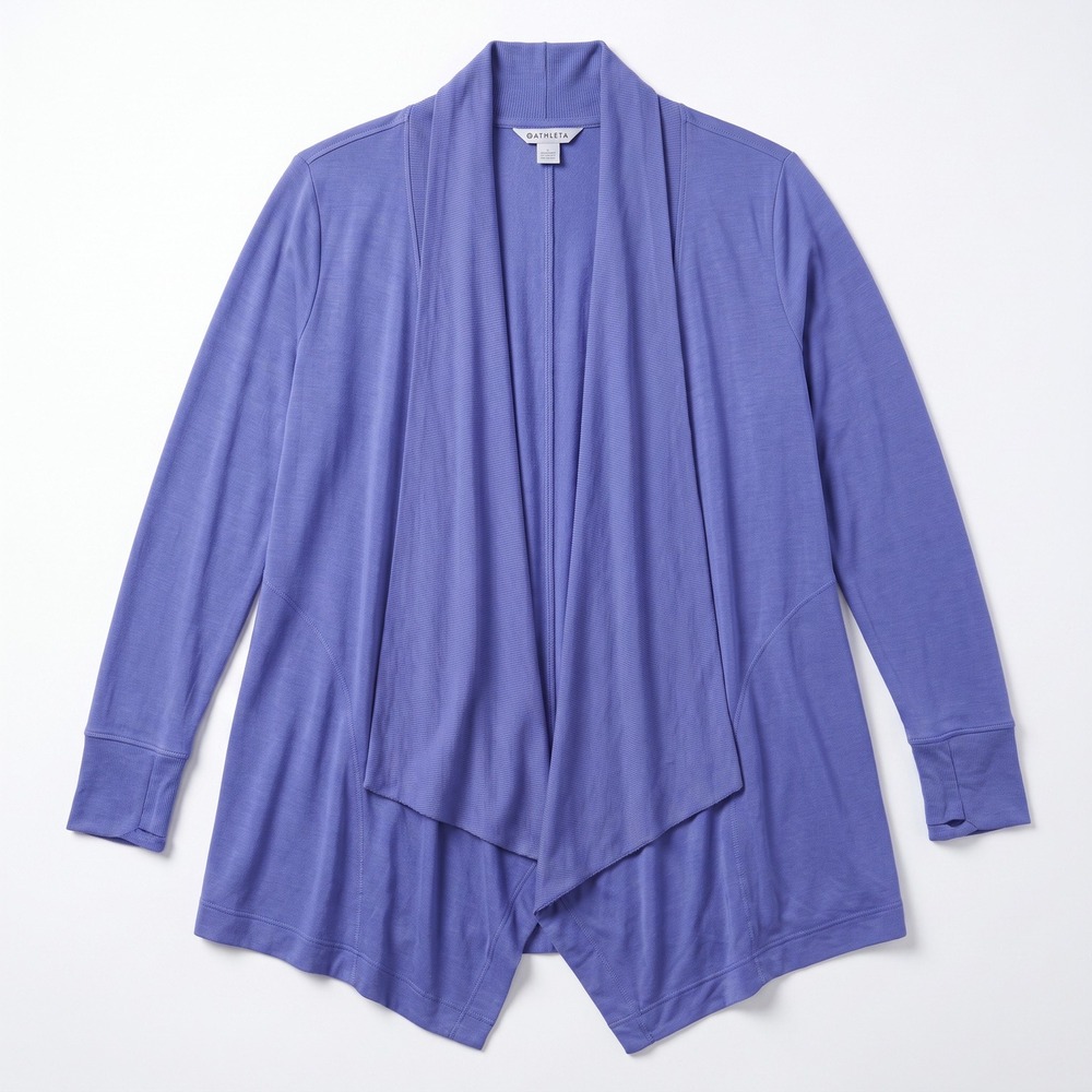 Athleta XL Purple Womens Open Front Drape Cardigan Athleisure Casual Cozy